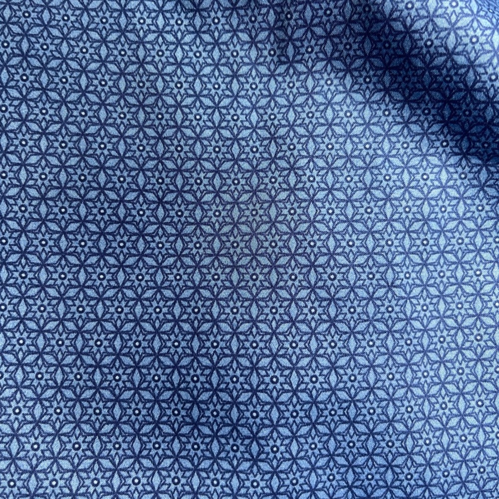 Peter Millar Royal Blue Micro-Pattern Cotton Button-Down Shirt - Picture 4 of 9